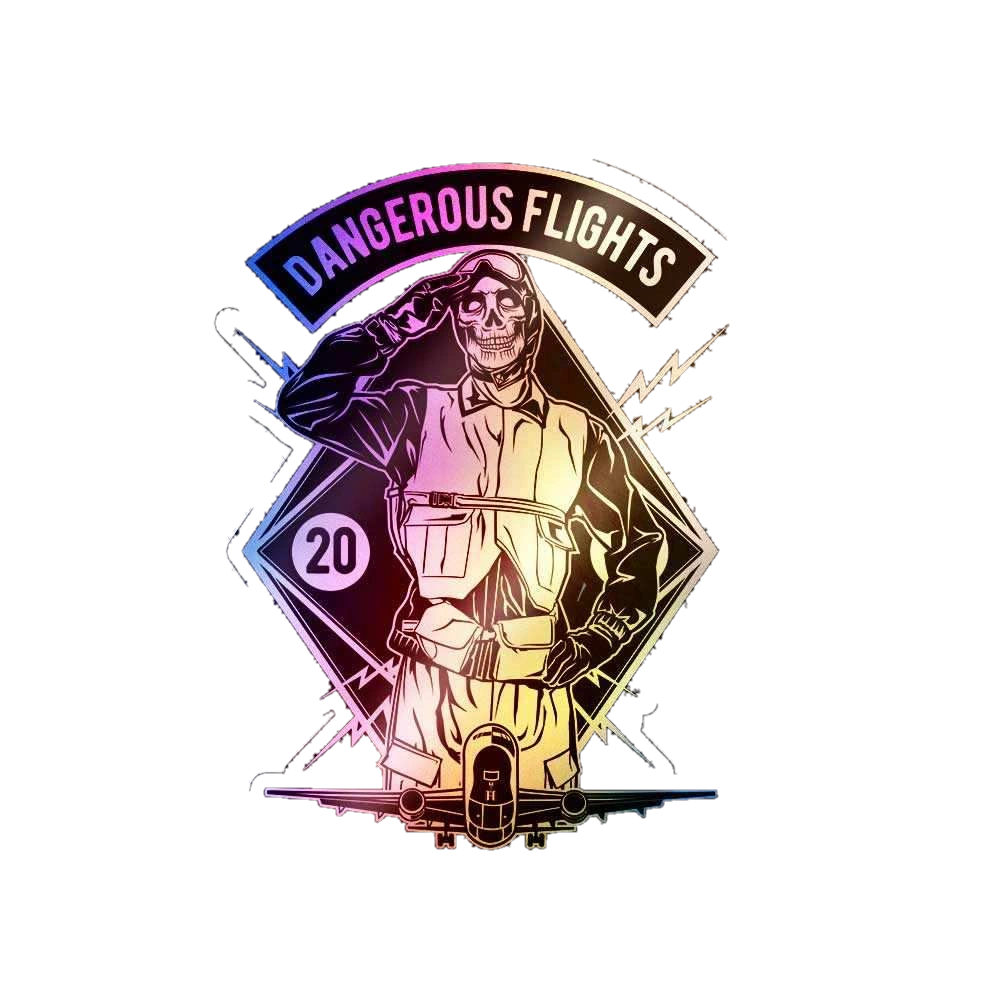 Dangerous flights Holographic Stickers
